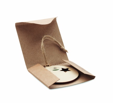 Logo trade business gift photo of: Wooden bauble shape hanger